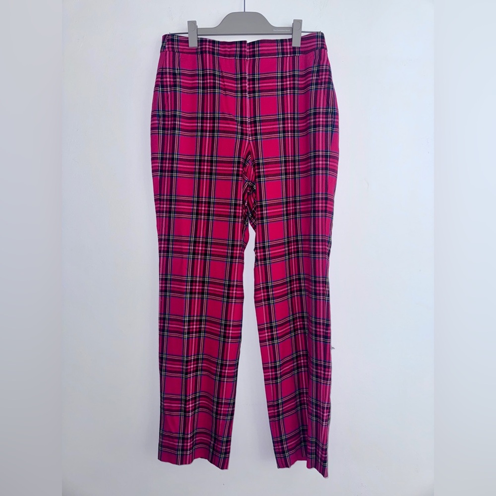 J. Crew Red and Black Plaid Trousers